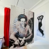 Simone de Beauvoir, fotoprint and silhouette on acrylic glass, 140x100cm