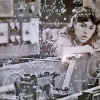 Robotron woman worker Ramona Kretzschmar 1986,  lightbox,56x10x56cm, wood, LED, b/w photography