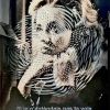Jeanne Moreau, Fotoprint und Scherenschnitt auf Plexiglas, 140x100cm